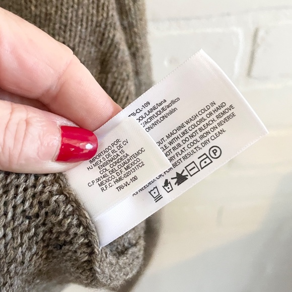 Vintage Men’s Cardigan Shawl collar Kurt Cobain Brown Elbow patches Wool XXL - Picture 8 of 16